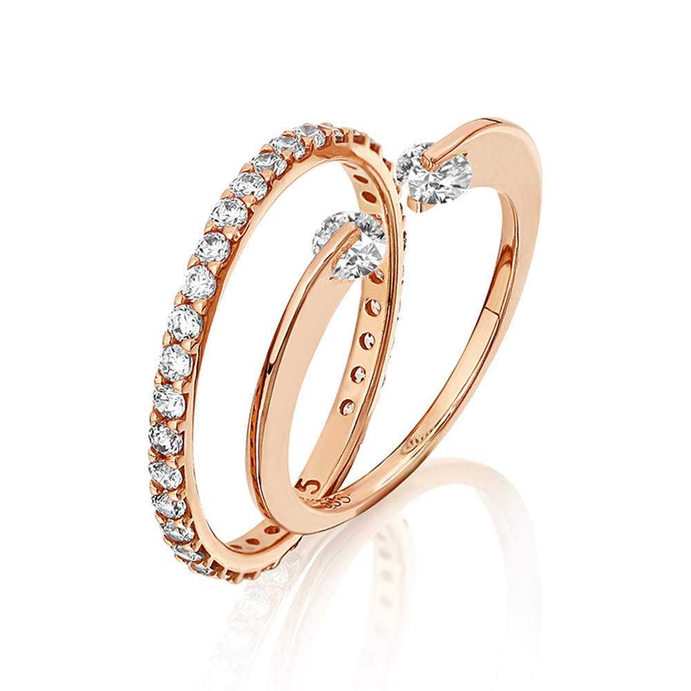 The Unique Double Diamond Gold Ring