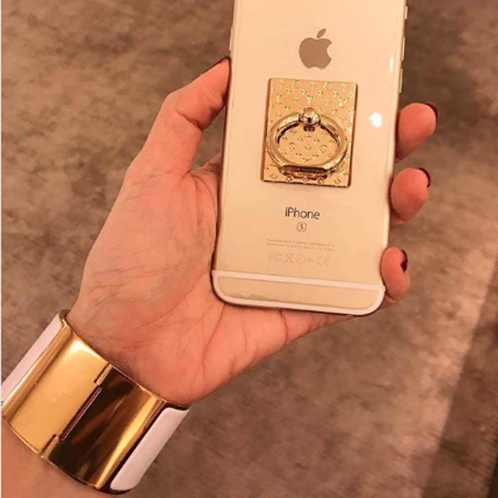 Louis Vuitton Gold NANOGRAM PHONE RING HOLDER