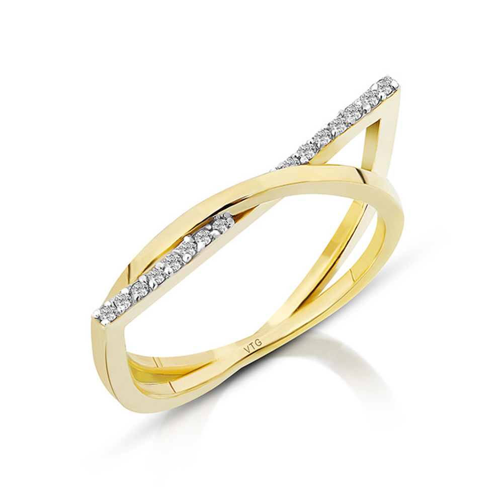 Intertwined Double Diamond Ring