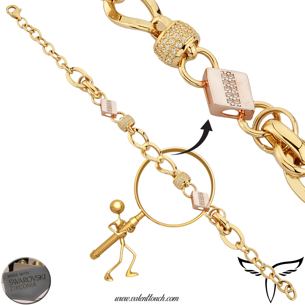 Swarovski Zirconia 14K Gold Bracelet 8.52 