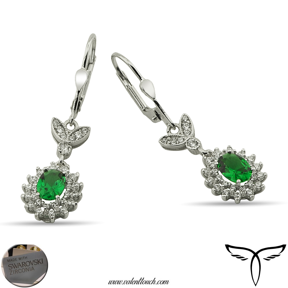 emerald(cz) earring daisy 3.32
