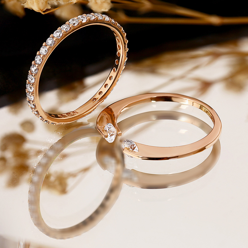 The Unique Double Diamond Gold Ring
